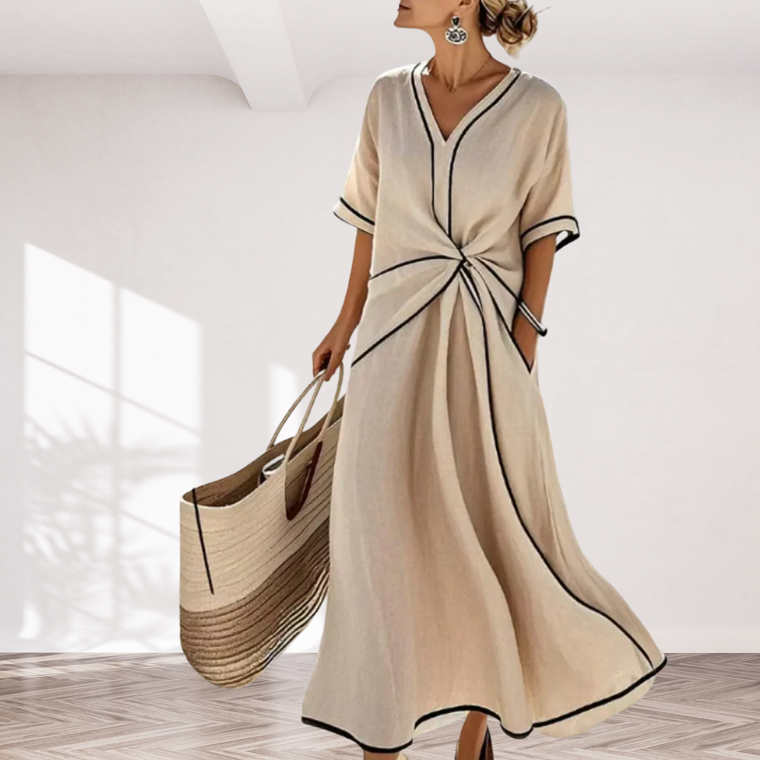 Sofia | Draped Coastal Maxi Dress