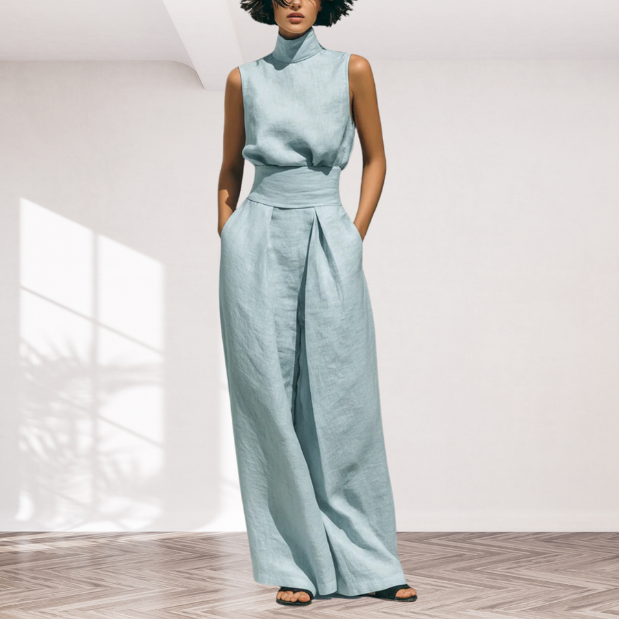 Maria™ | Complete set with tank top and wide cotton and linen pants
