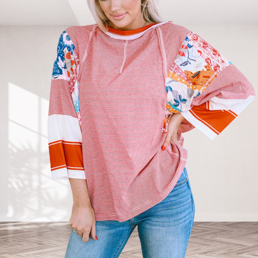BAILEY™ – Lightweight Patchwork Batwing Top