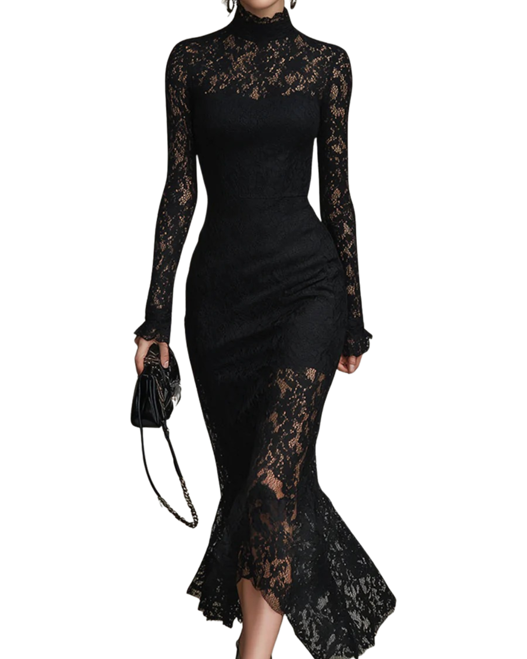 Julia | Black Lace Maxi Dress