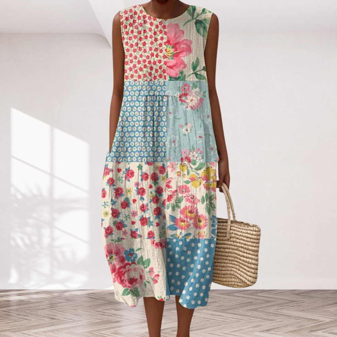 Anna™ Patchwork Midi Dress