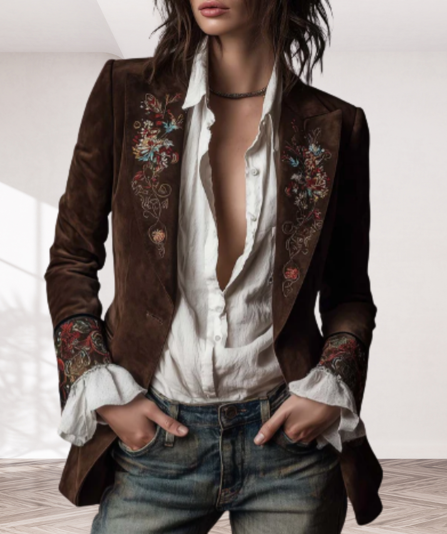 Vintage Brown Tweed Blend Tailored Blazer