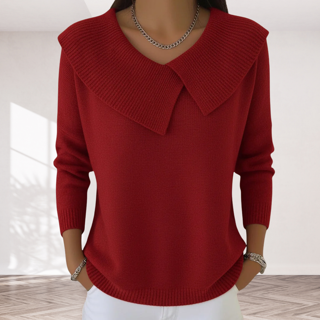 Jennifer™ | Knit Sweater with Soft Collar