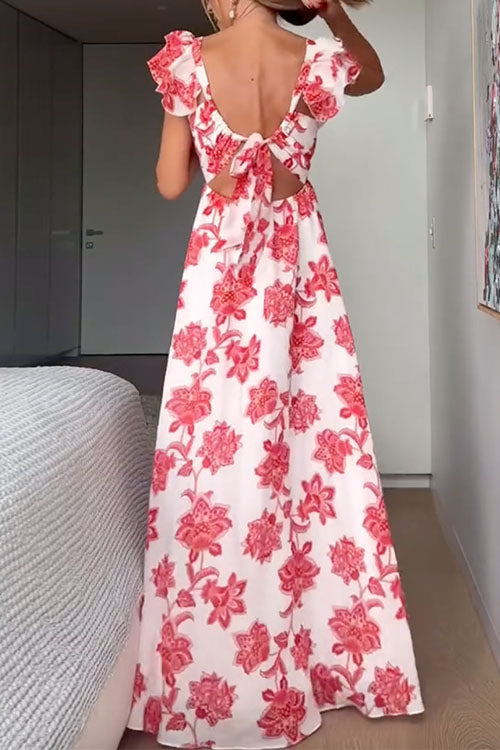 Patricia  | Ruffle Floral Print Maxi Dress