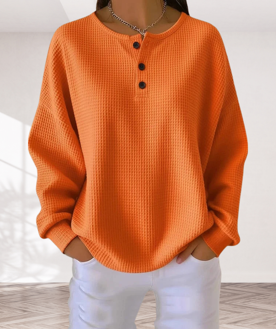 Hazel Zoe™ | Loose-Fitting Blouse with Buttons