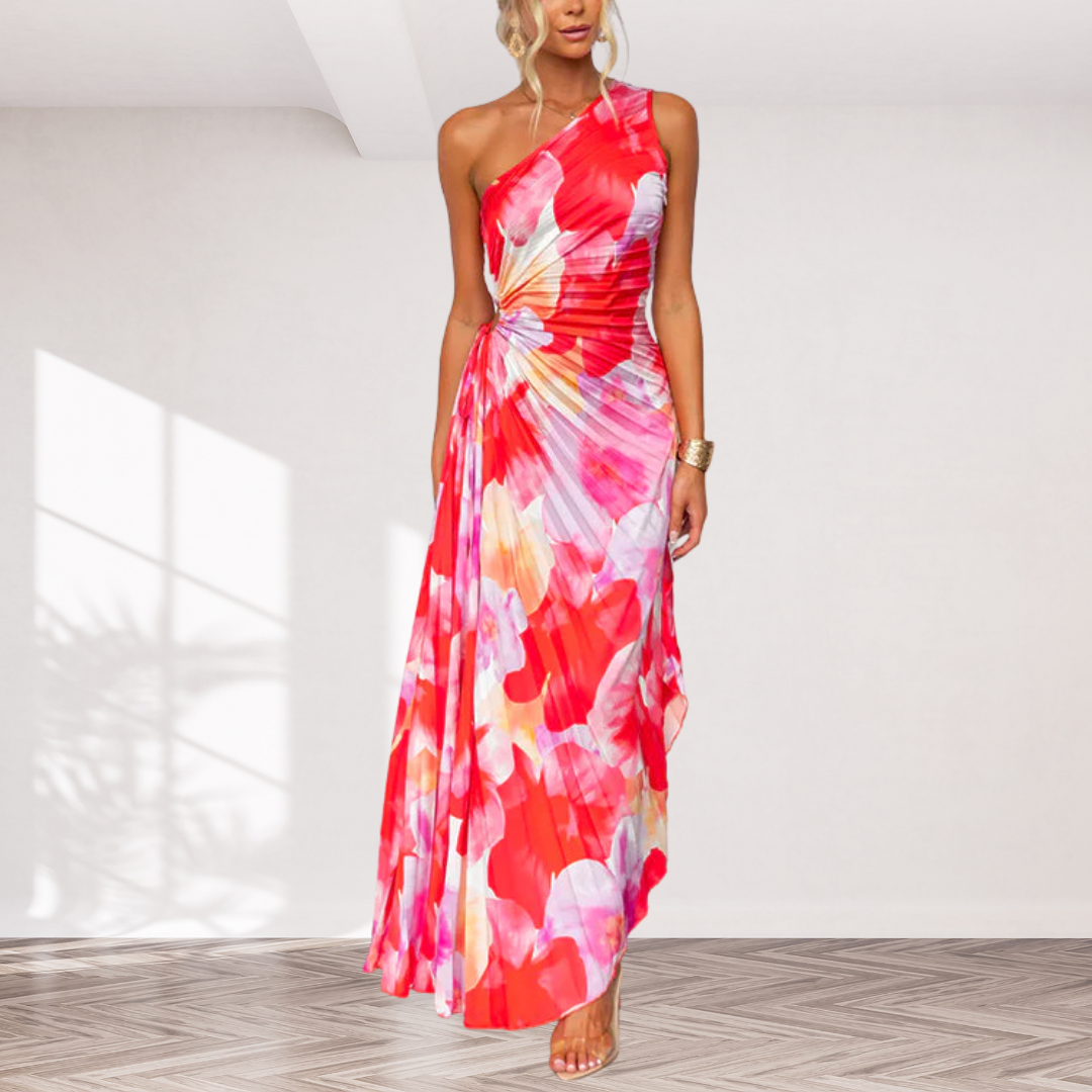 Yanira | Pleated One-Shoulder Dress