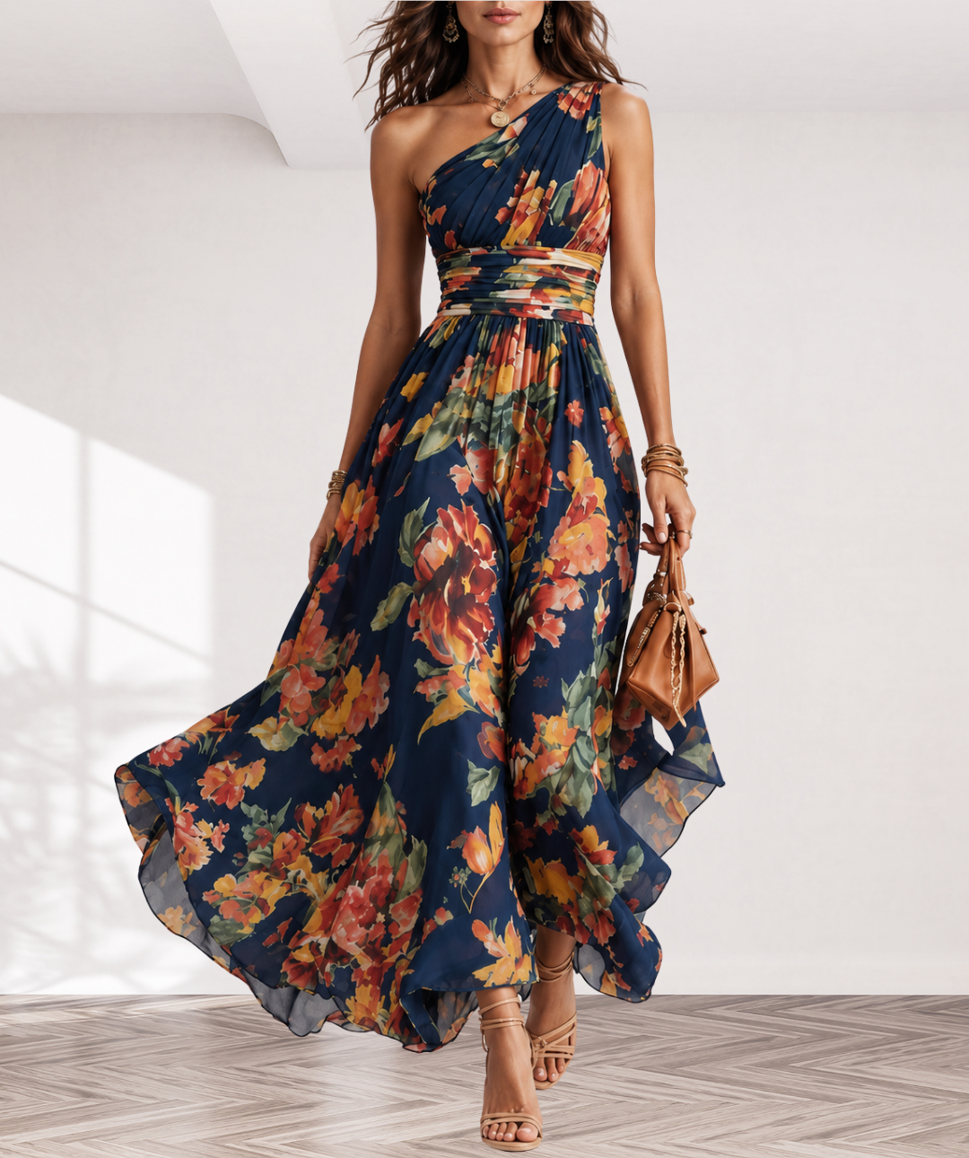 Celeste | One-Shoulder Floral Maxi