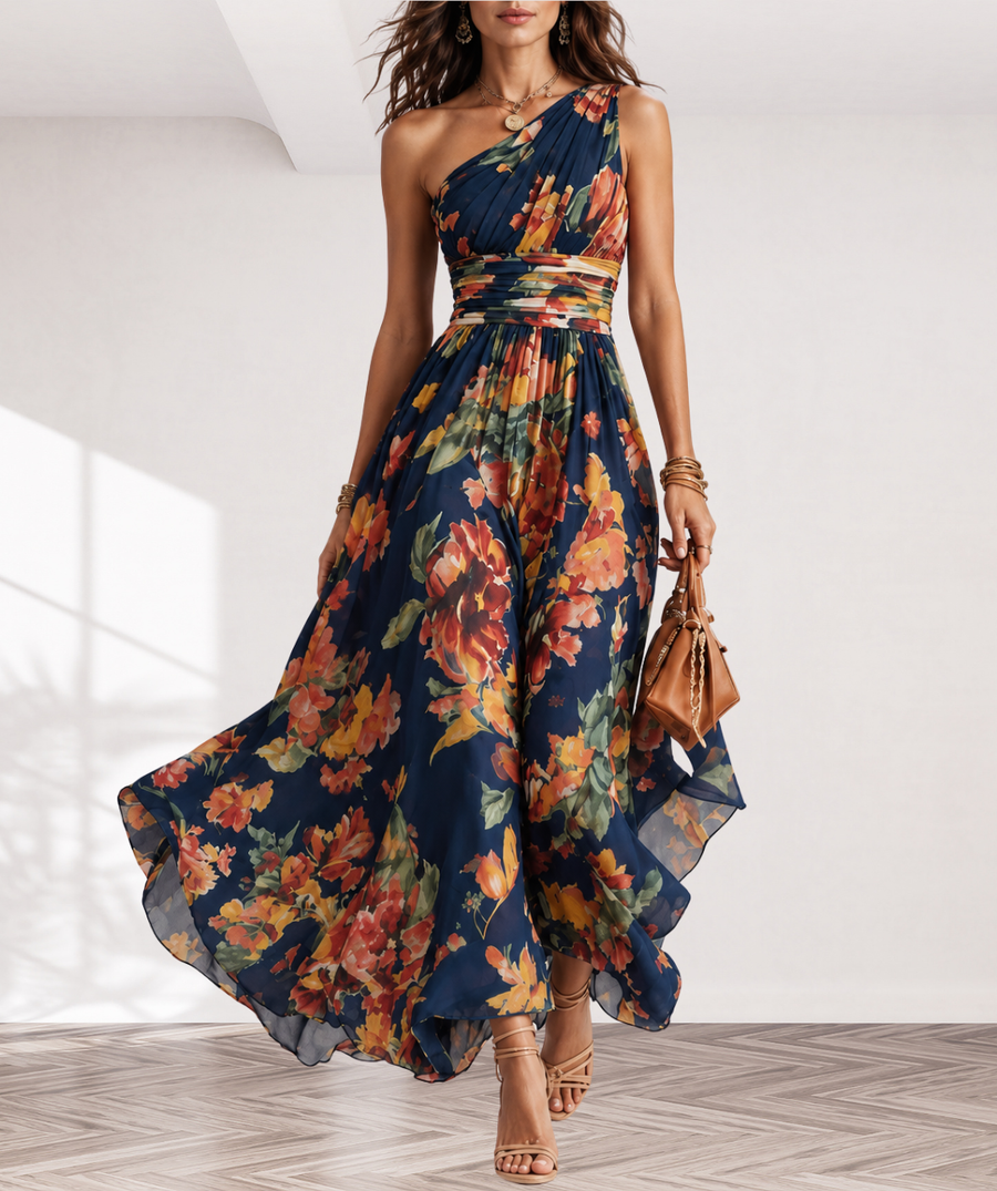 Celeste | One-Shoulder Floral Maxi