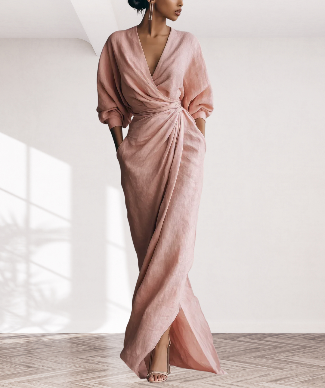 Lorena Maxi Dress with V-Neck