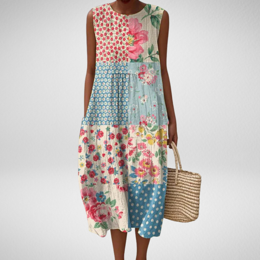 Anna™ Patchwork Midi Dress