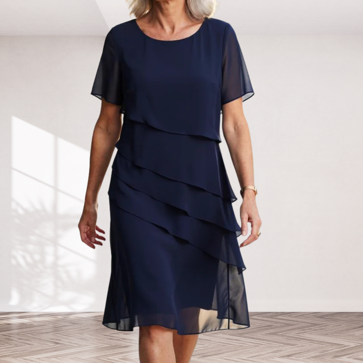 Linda | Elegant Comfort Ruffle Dress
