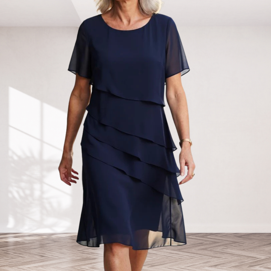 Linda | Elegant Comfort Ruffle Dress