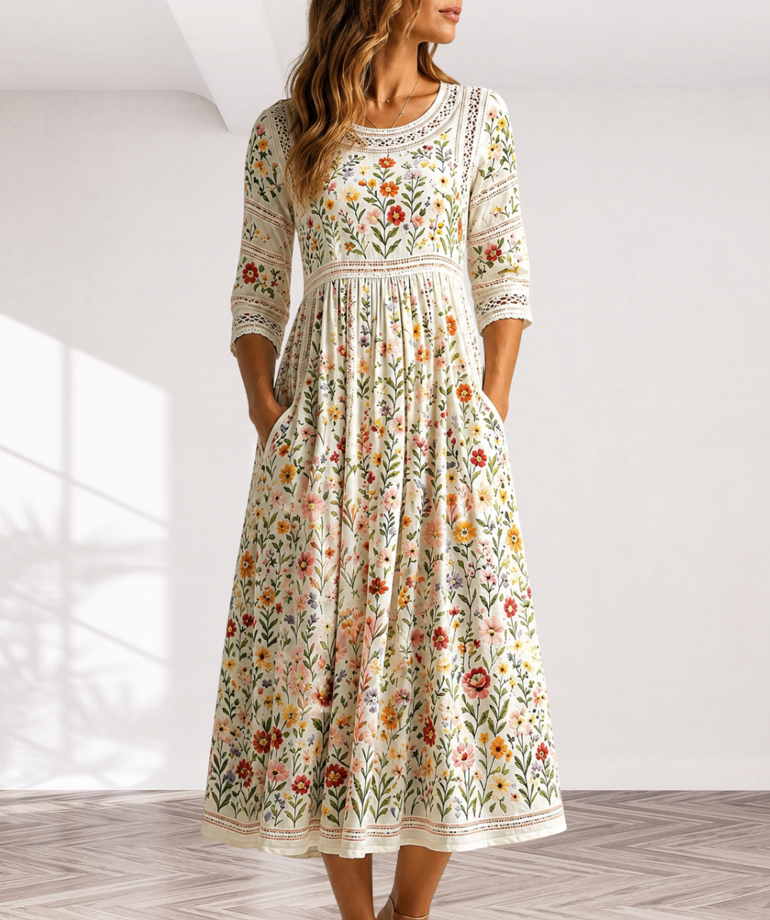 Wildflower Meadow Charm Midi Dress