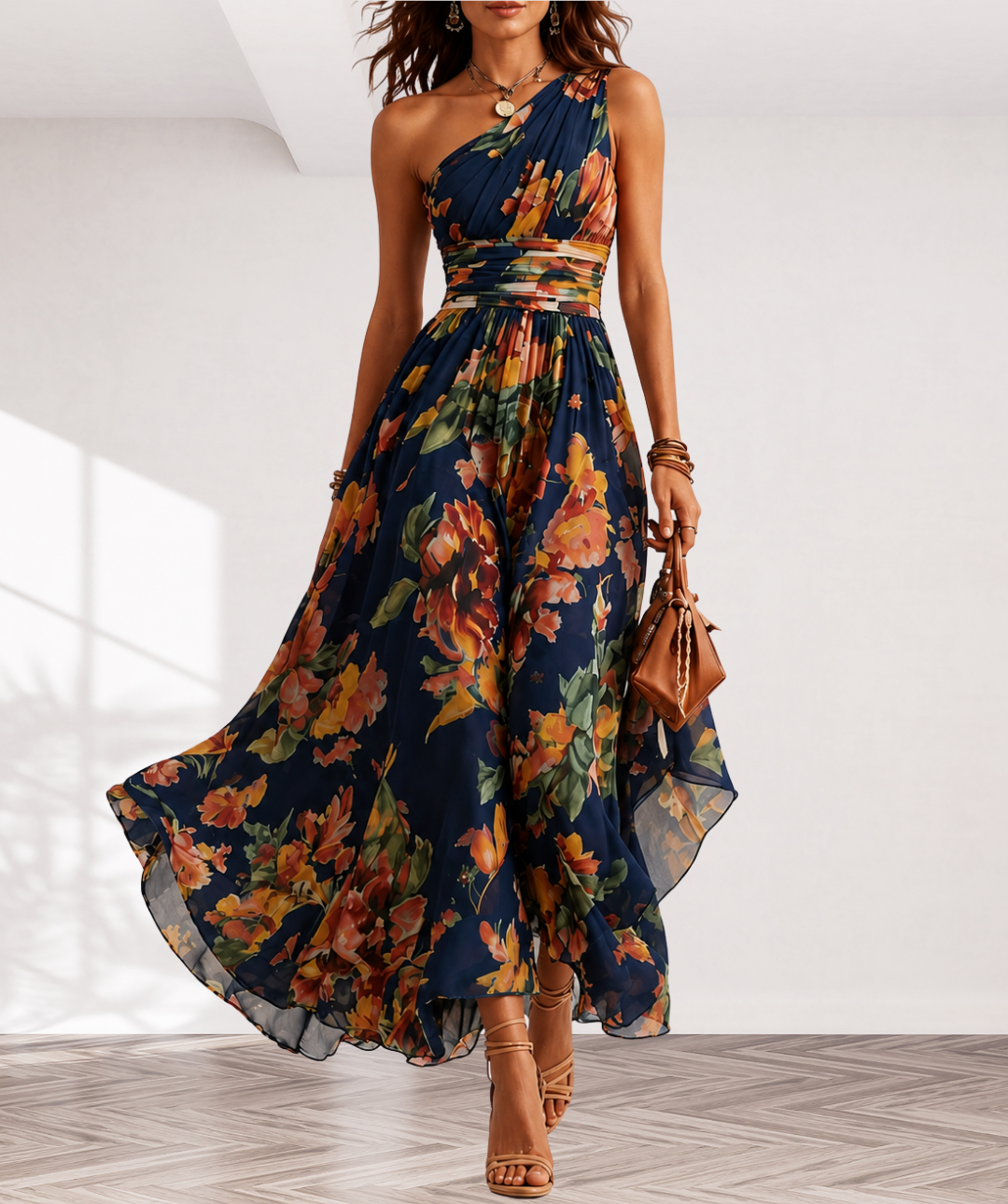 Celeste | One-Shoulder Floral Maxi