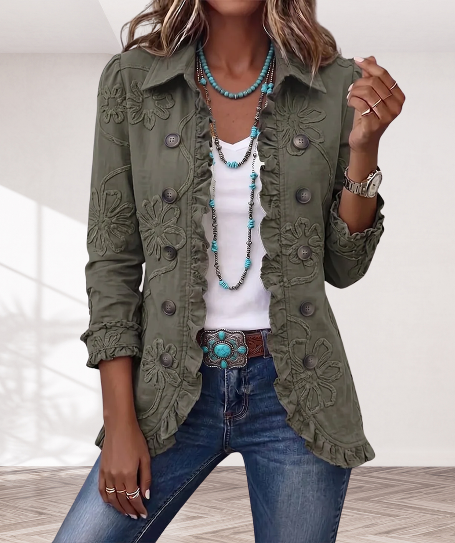 Ora | Boho Floral Embroidered Jacket