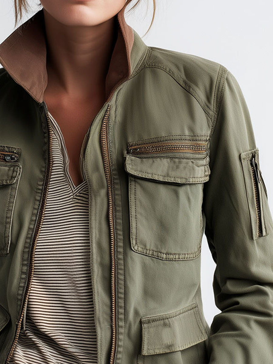 Outerdoor Utility Pocket Olive Green Cargo Jacket
