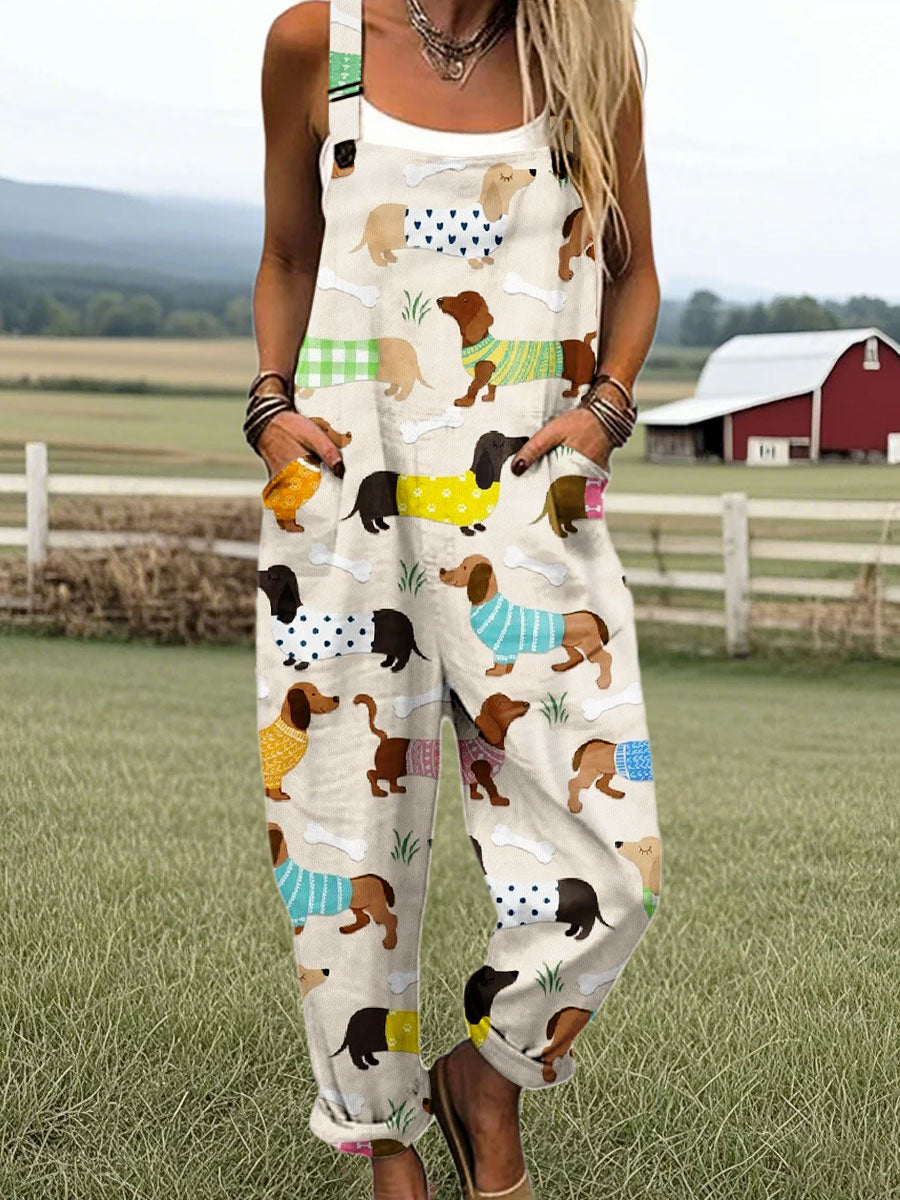 Florence - Playful Dog Print Jumpsuit