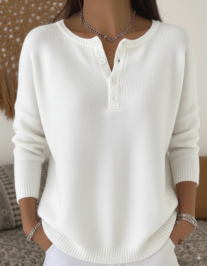 Hazel Zoe™ | Calm Button-Up Jumper