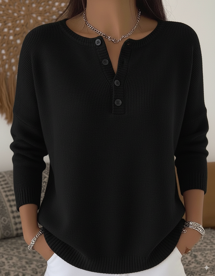 Hazel Zoe™ | Calm Button-Up Jumper